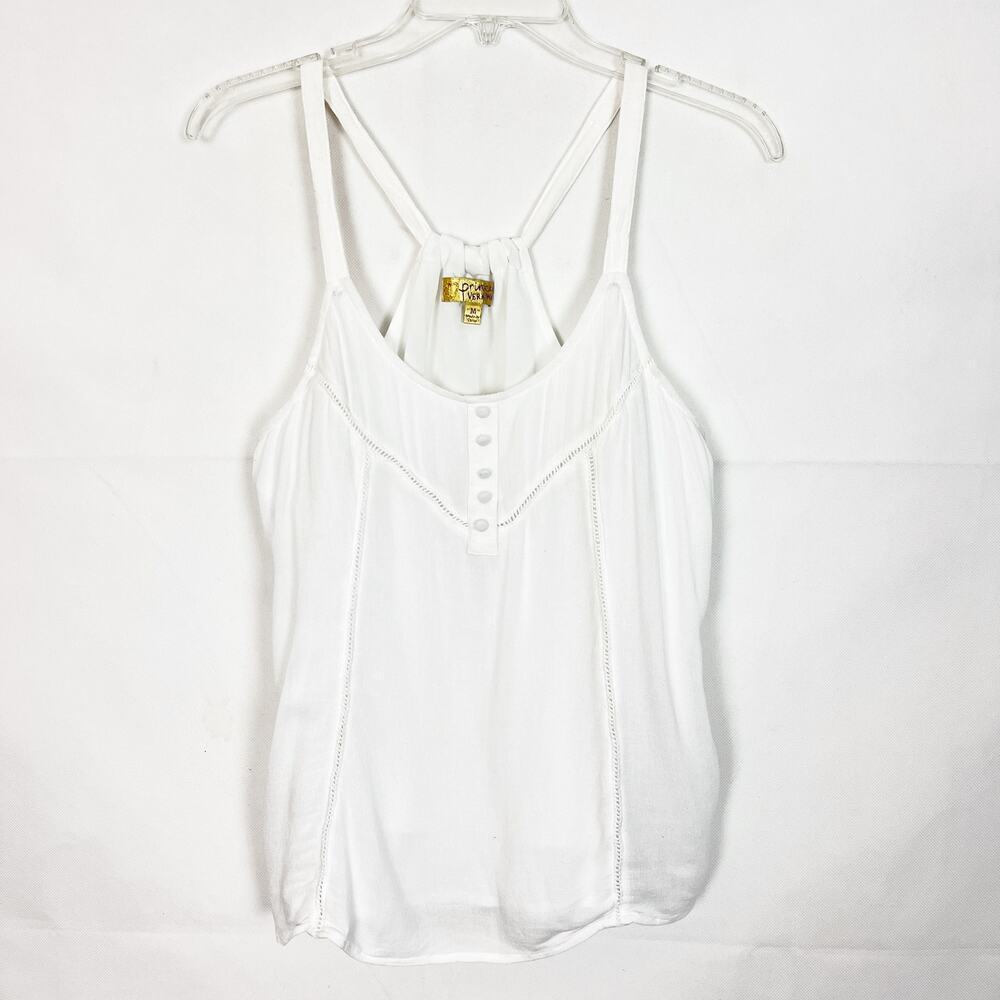 Princess Vera Wang White Beachy Tank Top Juniors M